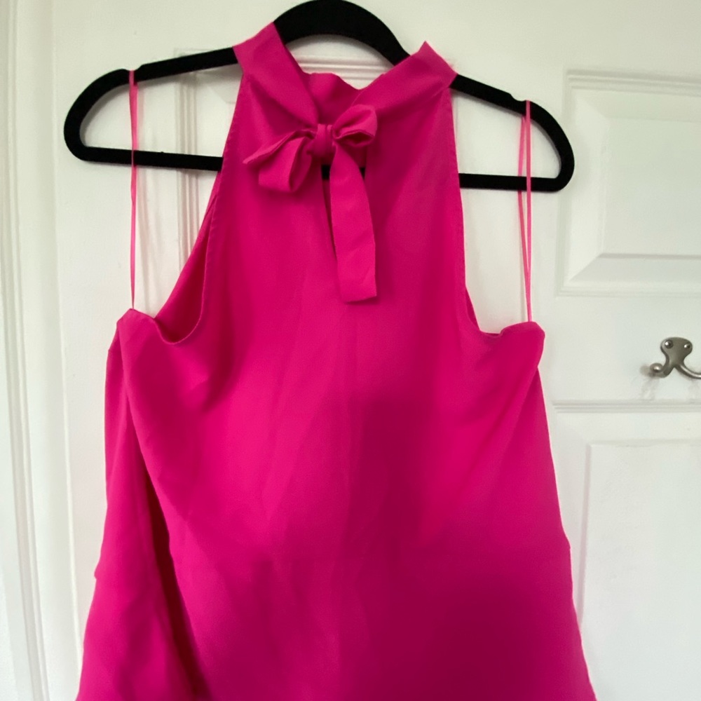 Hot Pink High Neck Blouse